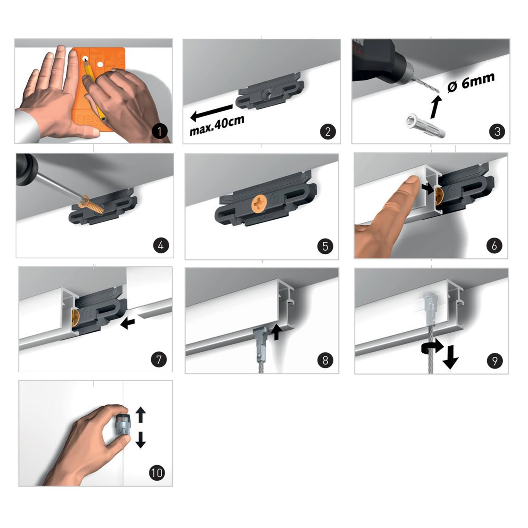 HangZ® 6ft. Gallery Rail Hanging System